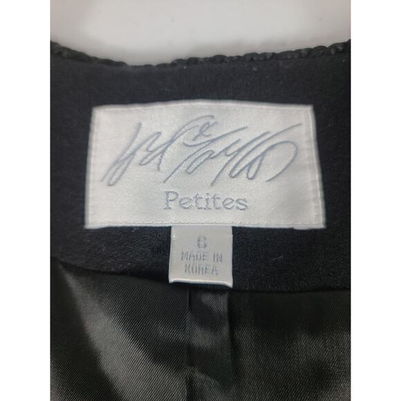 Lord & Taylor Black Wool 2 Button Jacket Blazer Coat Lined Gold Buttons 6 P - Picture 4 of 4